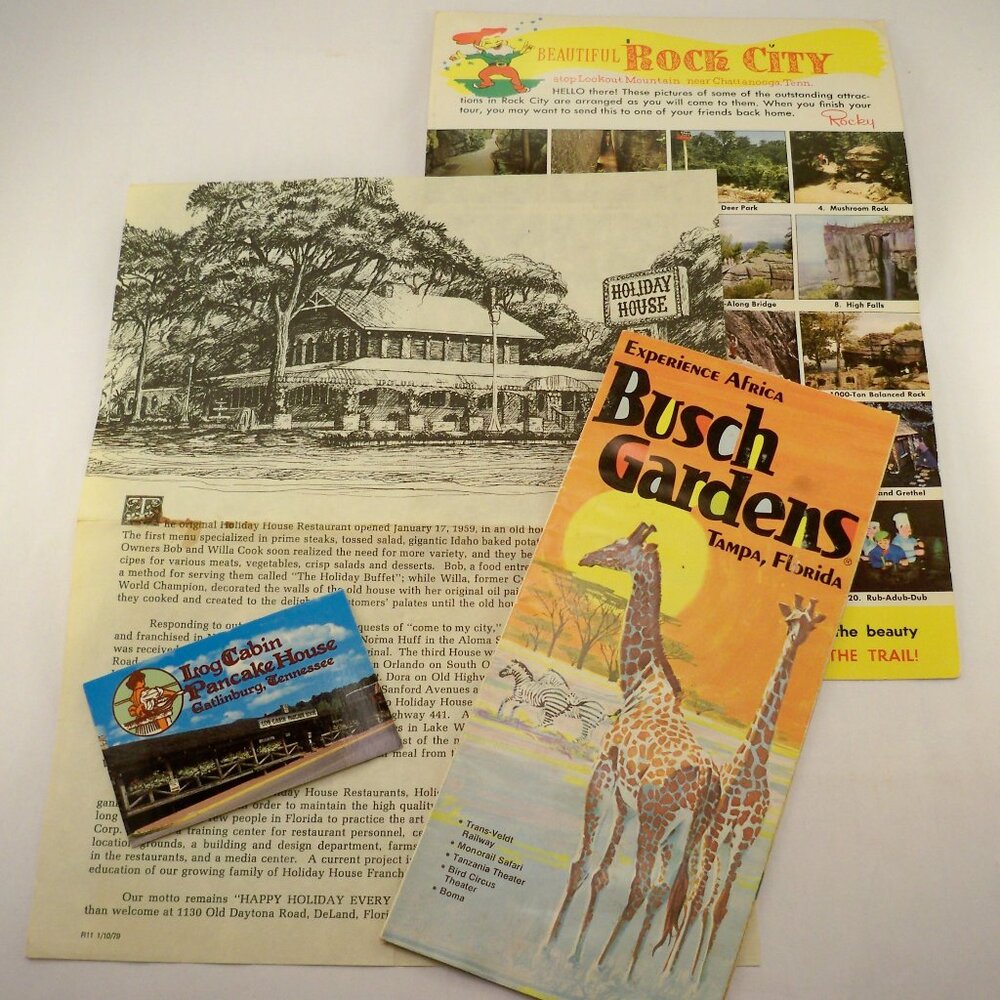 Busch Gardens, Rock City, Brochure, Guide, 70s Vintage *Ephemera